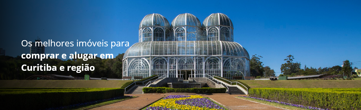 Imagem da Ópera de Arame em Curitiba com a frase 'Os melhores imóveis para comprar e alugar em Curitiba e região